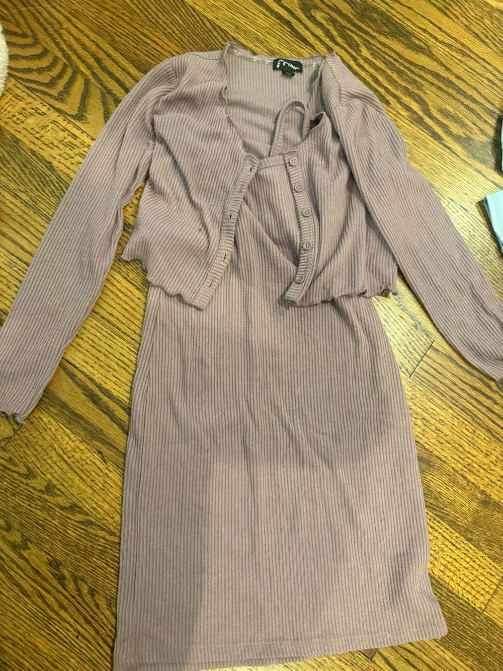 art class Mauve Pink Ribbed Two-Piece Dress Set